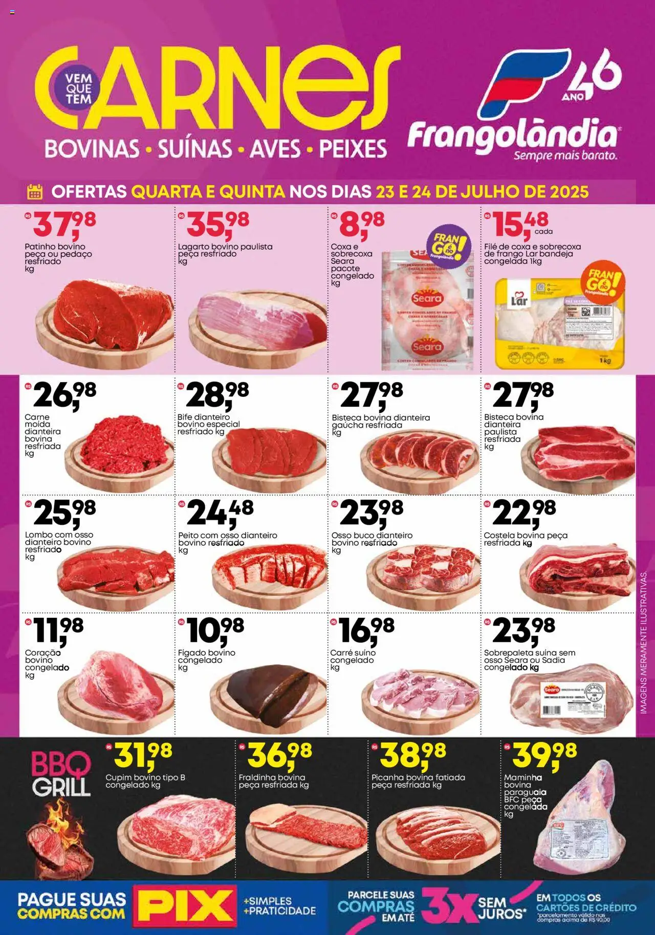 Frangolândia folheto "Ofertas Carnes" válido a partir de 23/07/2025 - número de página 1