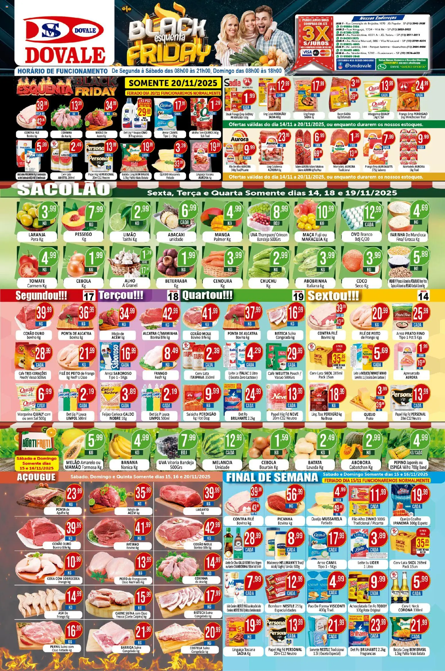 Pré-Visualização do folheto "Black Friday" da loja Dovale válido a partir de 14/11/2025 - Sorvete, Picanha, Leite, Queijo, Carne, Pêssego, Milho, Alho