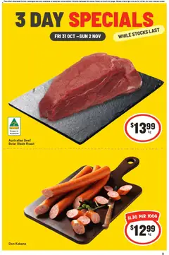Preview of catalogue 3 Day Specials VIC from shop IGA valid 31/10/2025