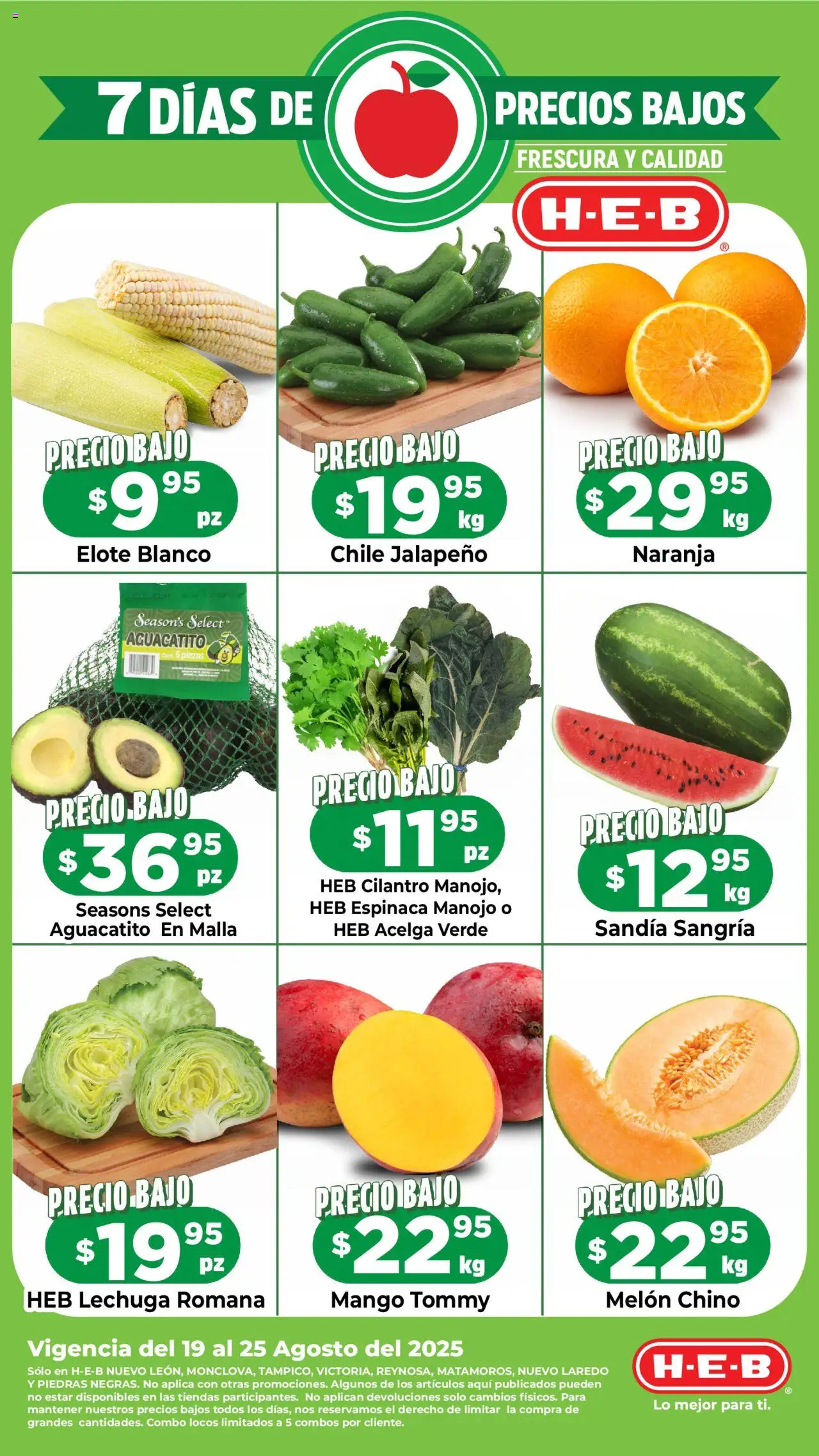 Folleto Precios Bajos H-E-B y sus promociones válidas desde el 19/08/2025 - Número de página 1