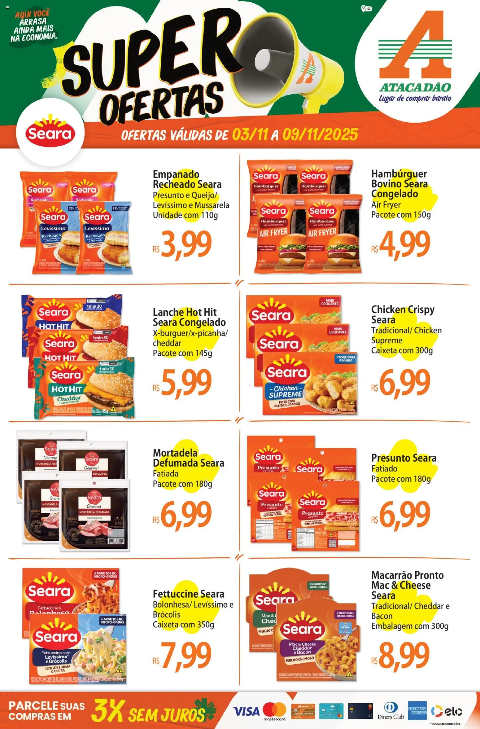 Pré-Visualização do folheto "Ofertas - SC" da loja Atacadão válido a partir de 03/11/2025