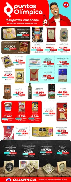  Vista previa del prospecto Más puntos, más ahorro del almacen Olímpica válida del 18/02/2026 al 28/02/2026