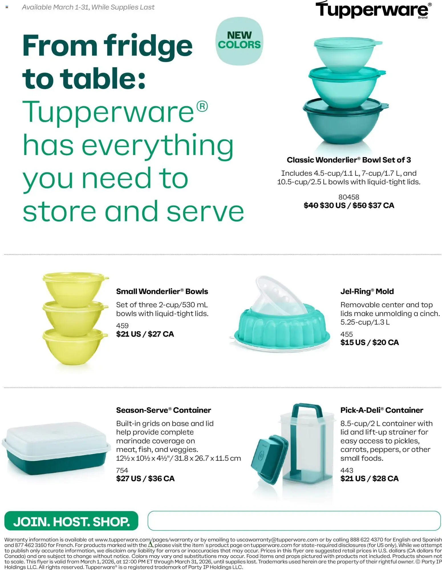 Preview of leaflet Tupperware weekly flyer from shop Tupperware is valid from Mar 01, 2026