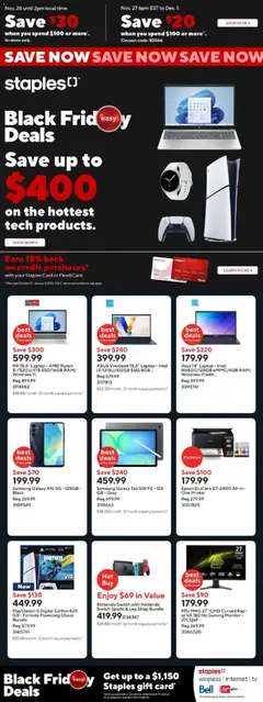 Preview of leaflet Black Friday from shop Staples is valid from Nov 28, 2025