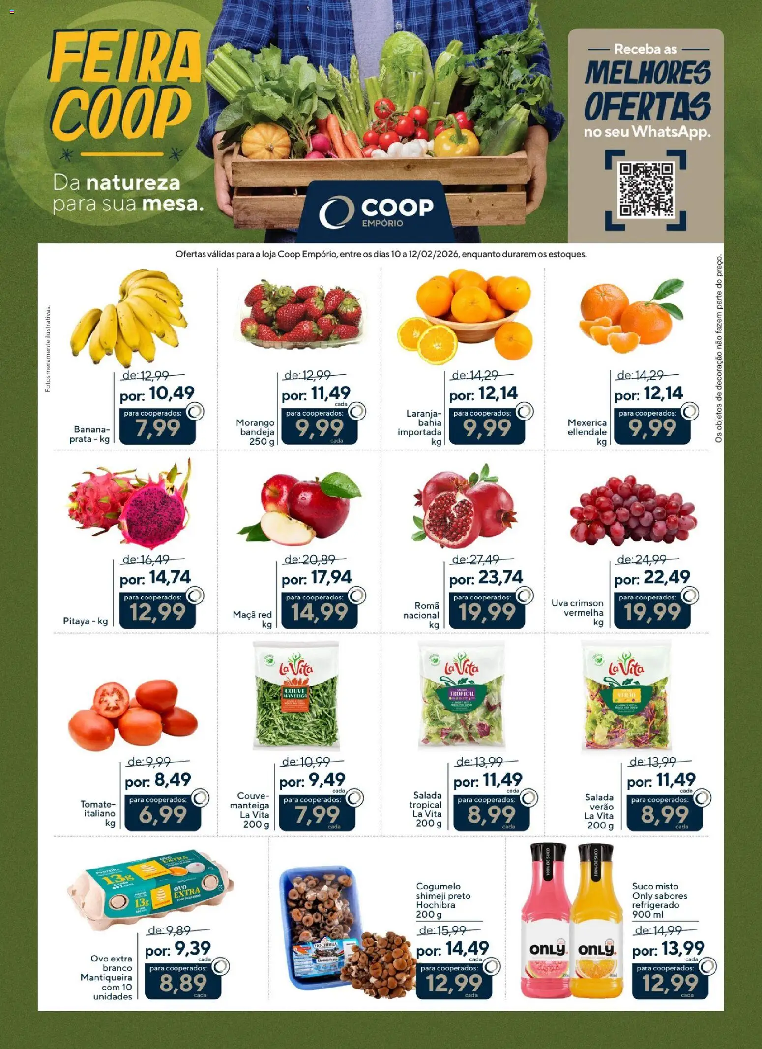 Pré-Visualização do folheto "Ofertas Feira e Açougue Empório" da loja Coop válido a partir de 10/02/2026
