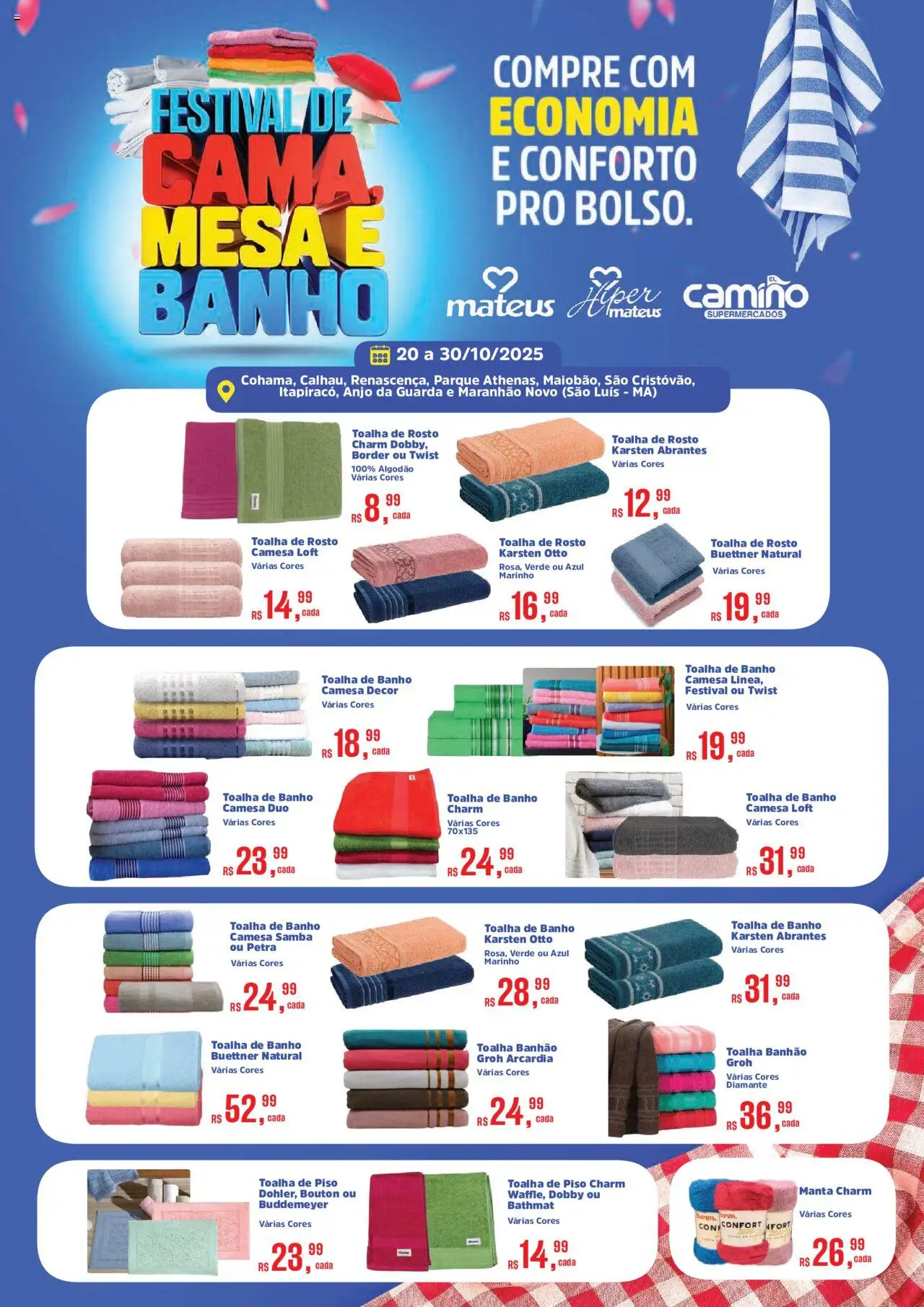 Mateus folheto "Ofertas Festival de Cama Mesa e Banho" válido a partir de 20/10/2025 - número de página 1