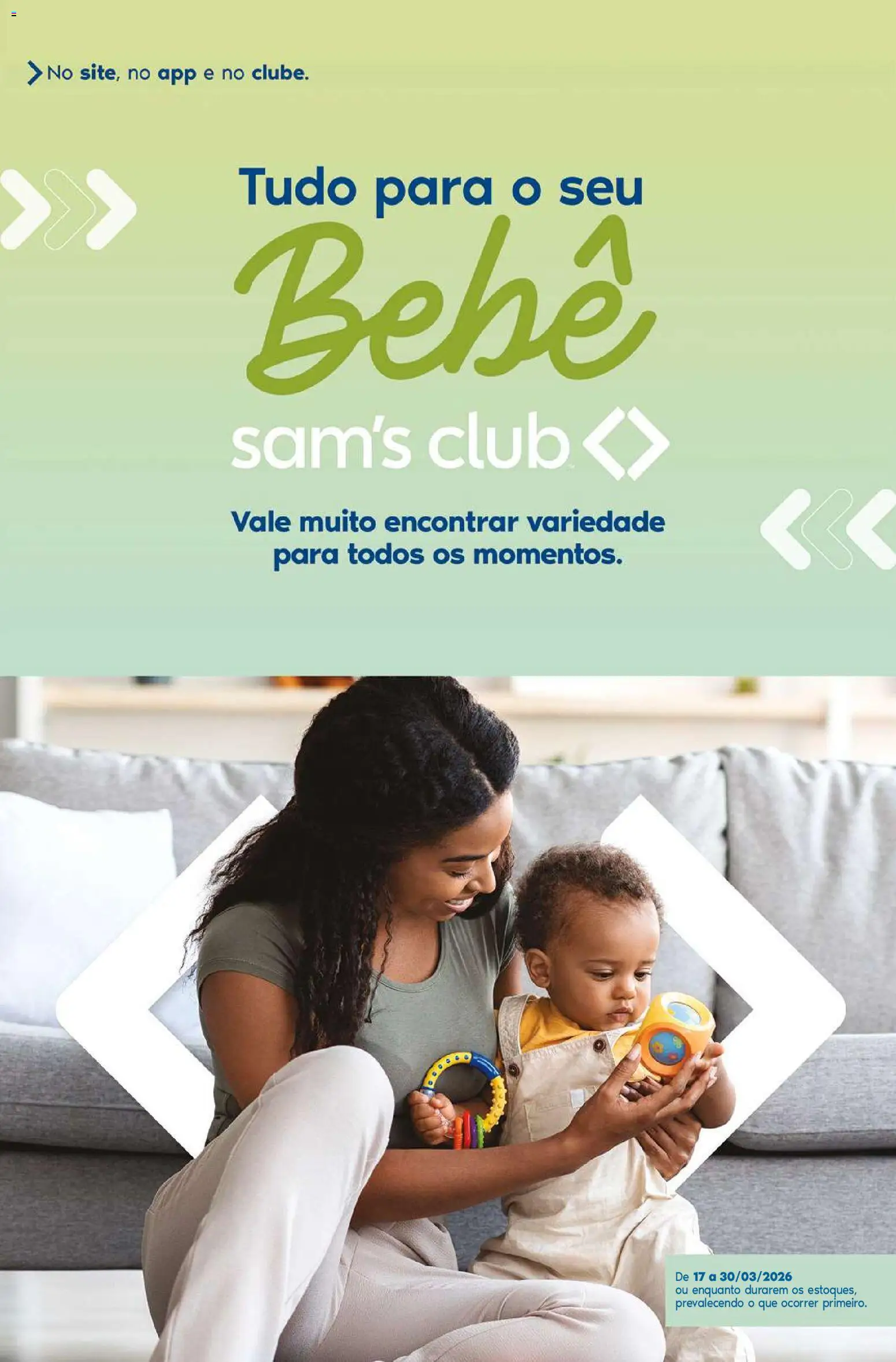 Pré-Visualização do folheto "Sam's Club ofertas Bebe" da loja Sam's Club válido a partir de 17/03/2026