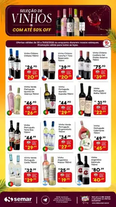Pré-Visualização do folheto "Semar Supermercado ofertas Vinhos até 50 de desconto" da loja Semar Supermercado válido a partir de 05/03/2026