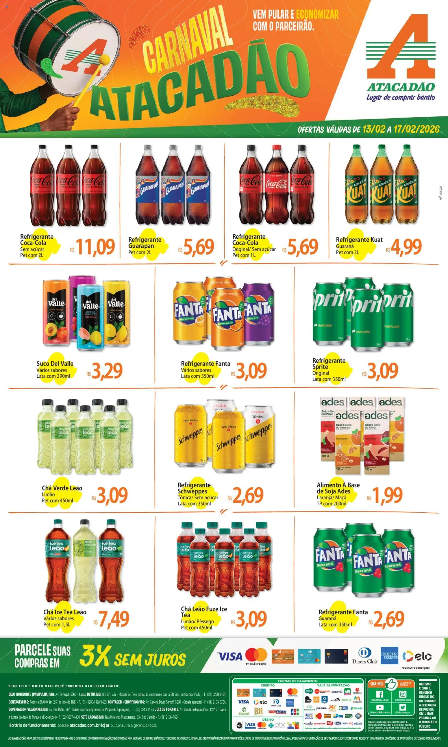 Pré-Visualização do folheto "Ofertas - MG" da loja Atacadão válido a partir de 13/02/2026