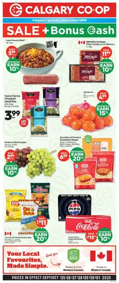 Preview of leaflet Weekly flyer / circulaire from shop Calgary Co-op is valid from Sep 25, 2025