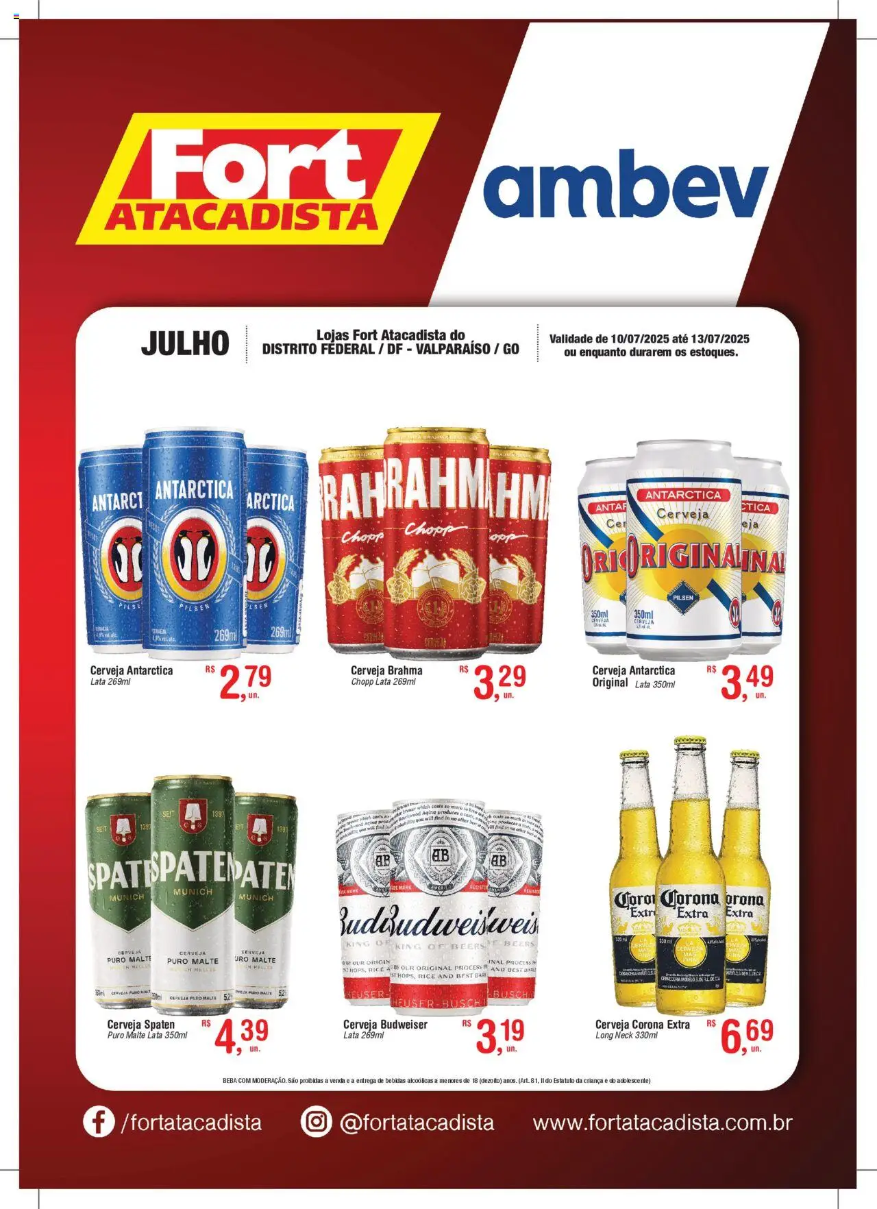 Fort Atacadista folheto "Ofertas Ambev" válido a partir de 10/07/2025 - número de página 1 - Bebidas, Cerveja, Cerveja Corona, Cerveja Corona Extra