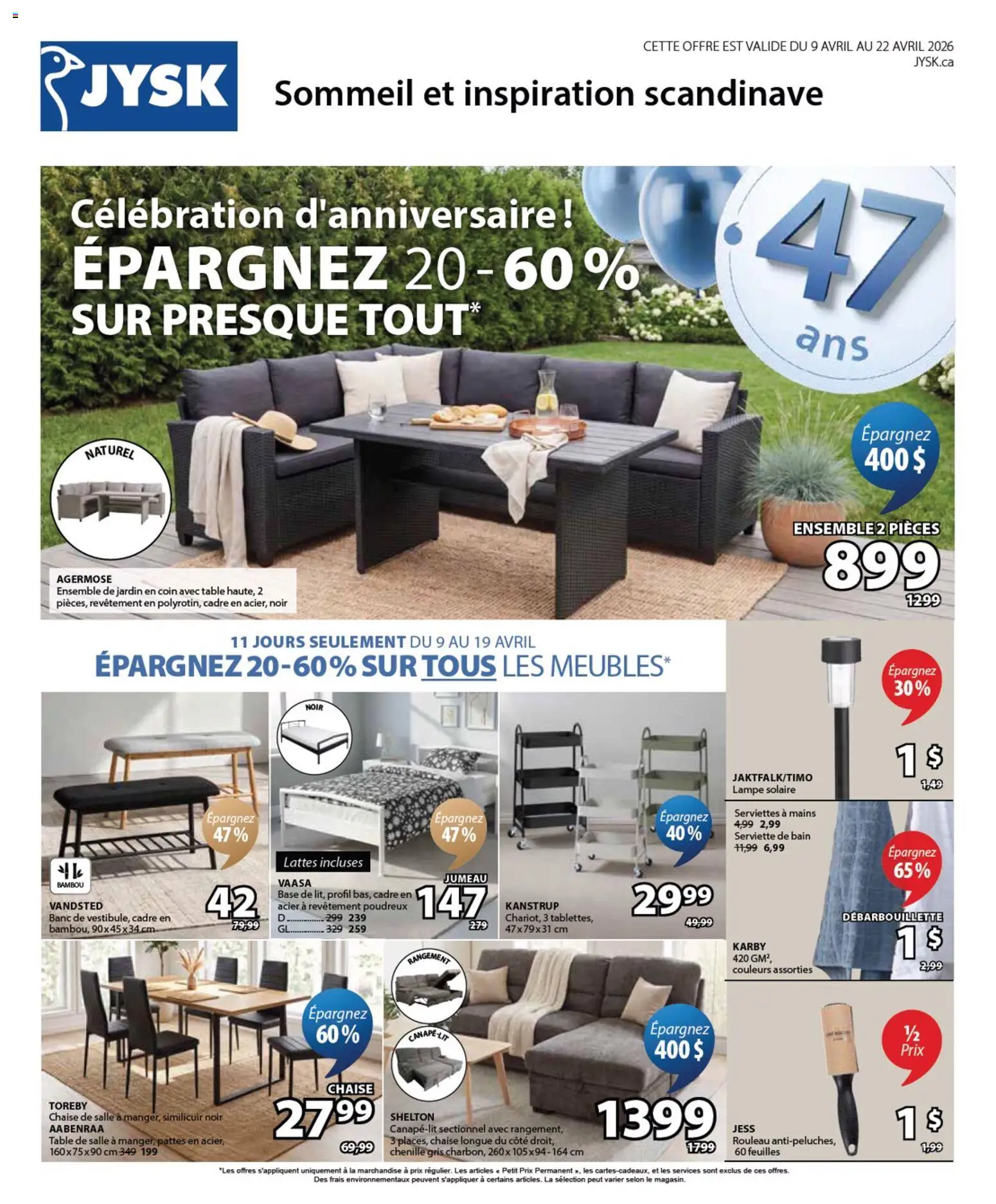Preview of leaflet JYSK circulaire from shop JYSK is valid from Apr 09, 2026