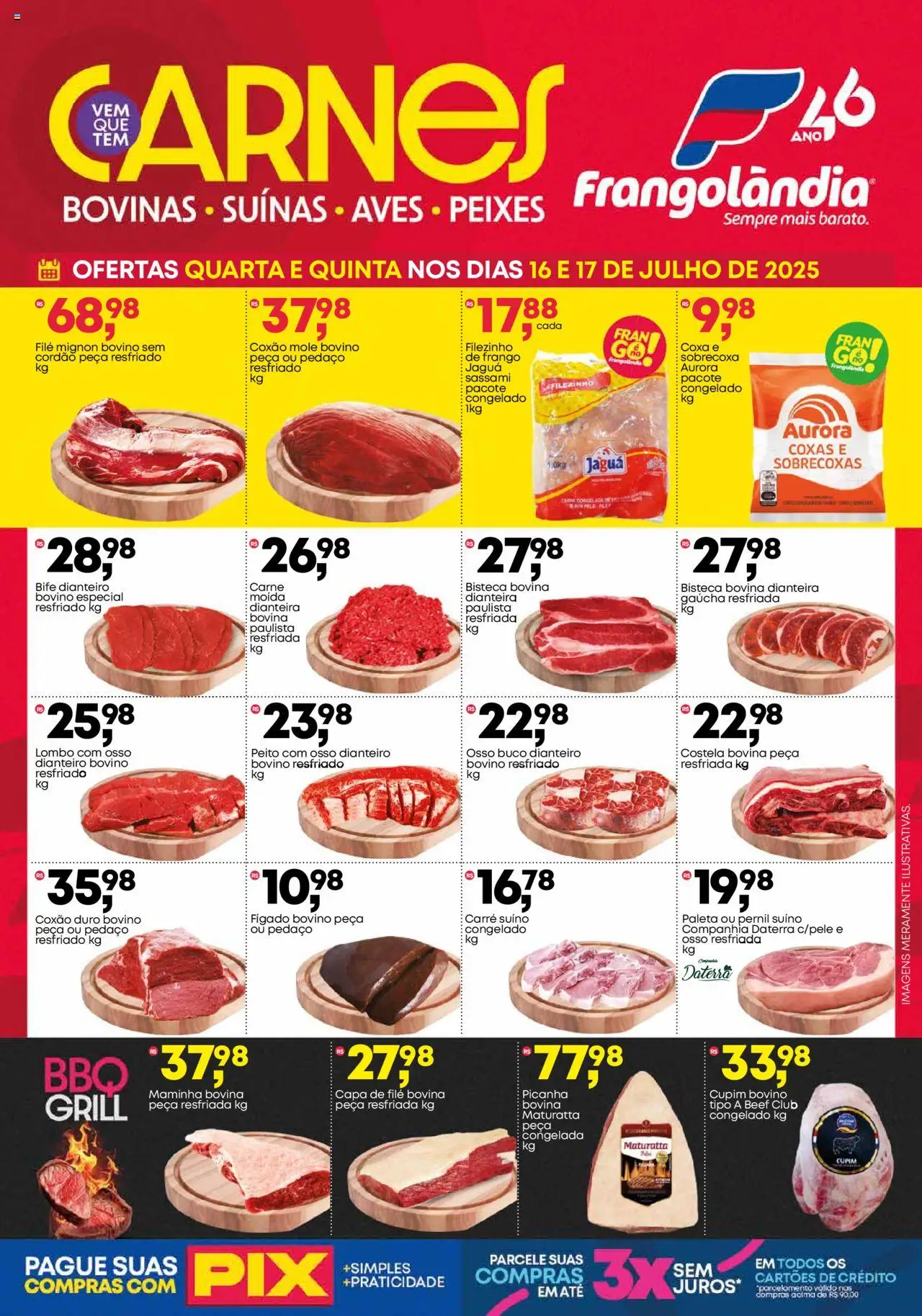 Frangolândia folheto "Ofertas Carnes" válido a partir de 16/07/2025 - número de página 1
