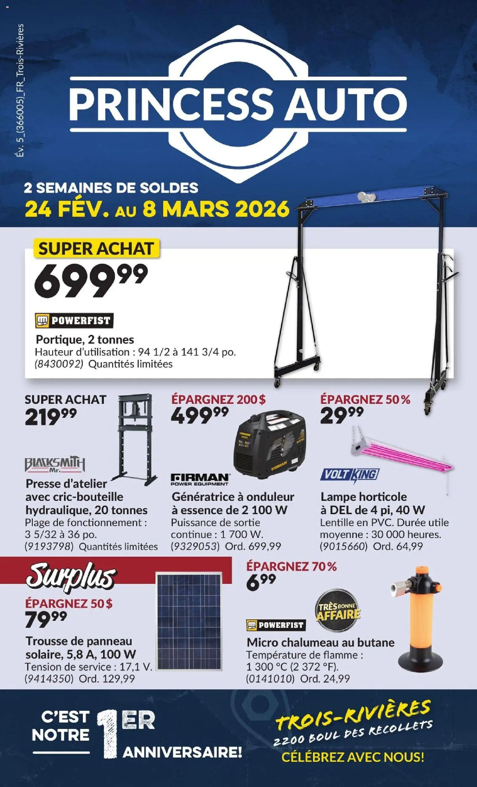 Preview of leaflet 2 Semaines de Soldes ! from shop Princess Auto is valid from Feb 24, 2026