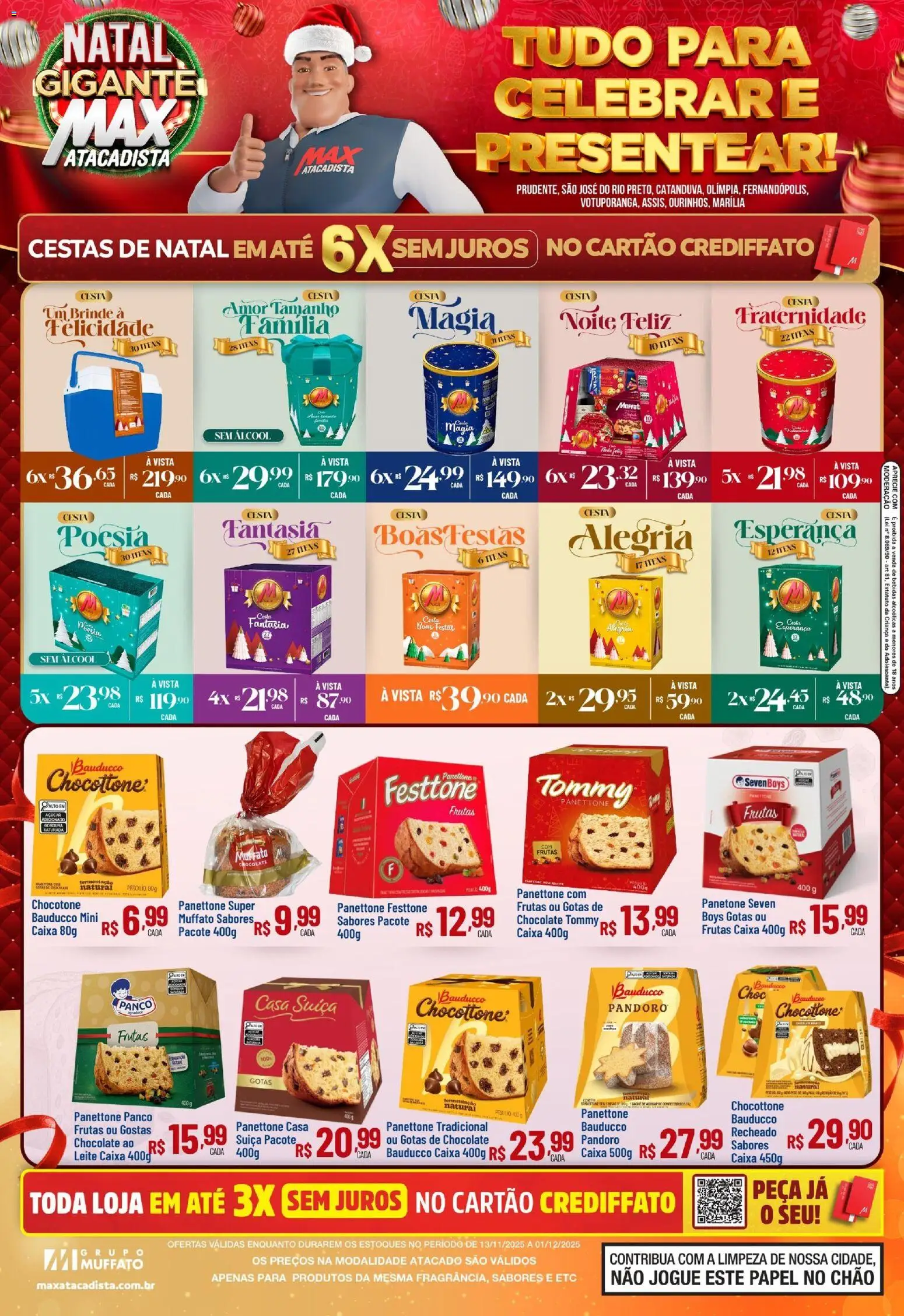 Pré-Visualização do folheto "Ofertas Presentar" da loja Max Atacadista válido a partir de 13/11/2025