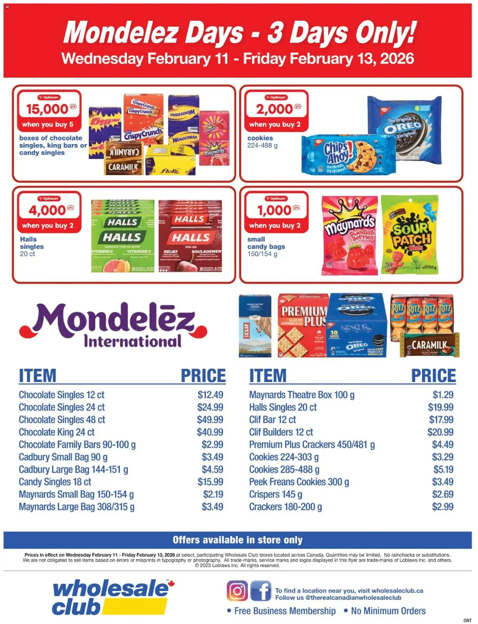 Preview of leaflet Mondelez Days from shop Wholesale Club is valid from Feb 11, 2026