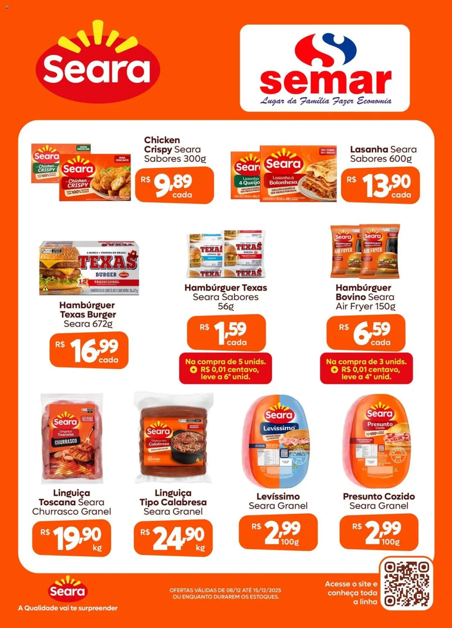 Pré-Visualização do folheto "Ofertas Seara" da loja Semar Supermercado válido a partir de 08/12/2025