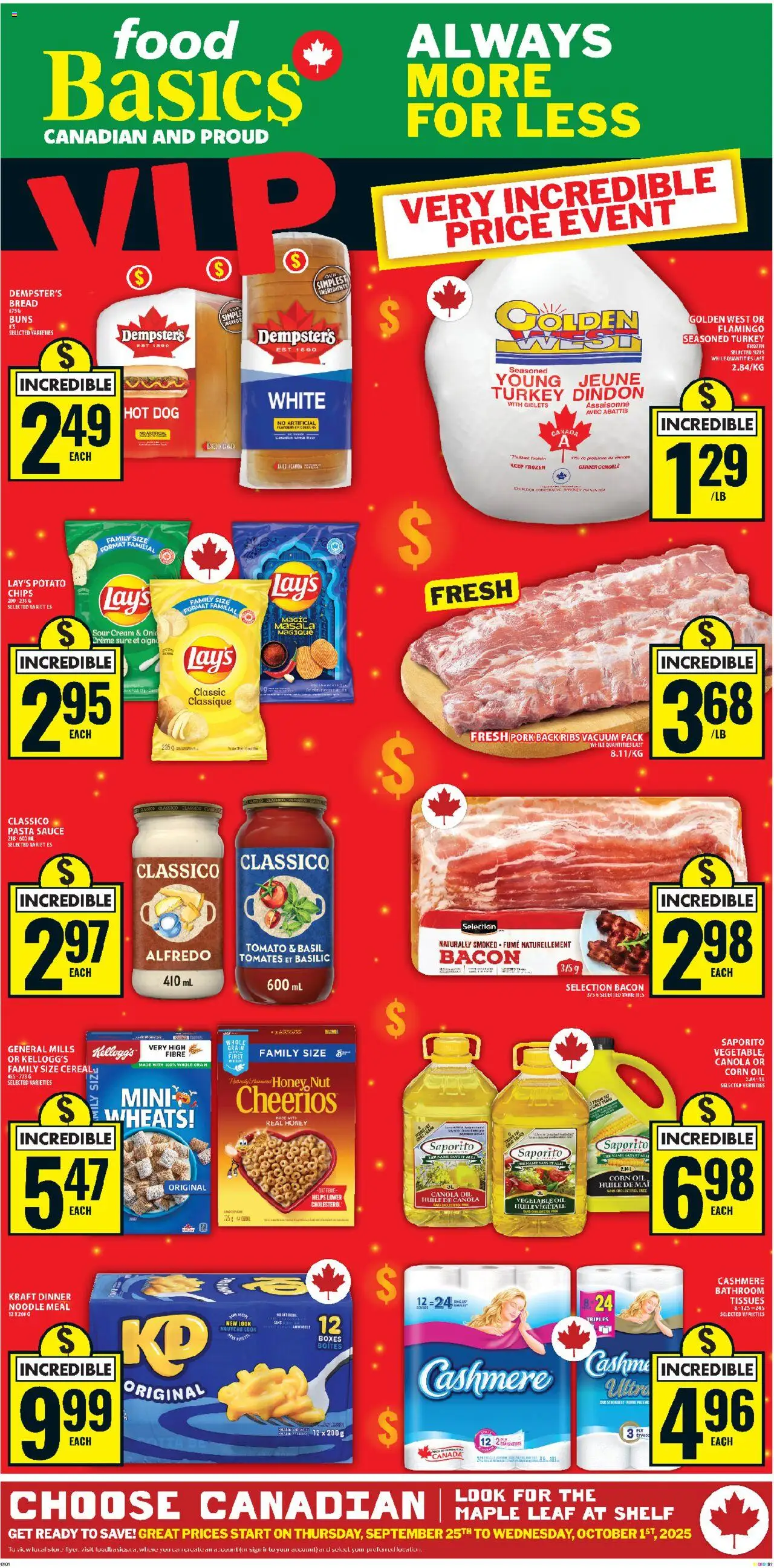 Food Basics flyer valid from Sep 25, 2025 - page number 1