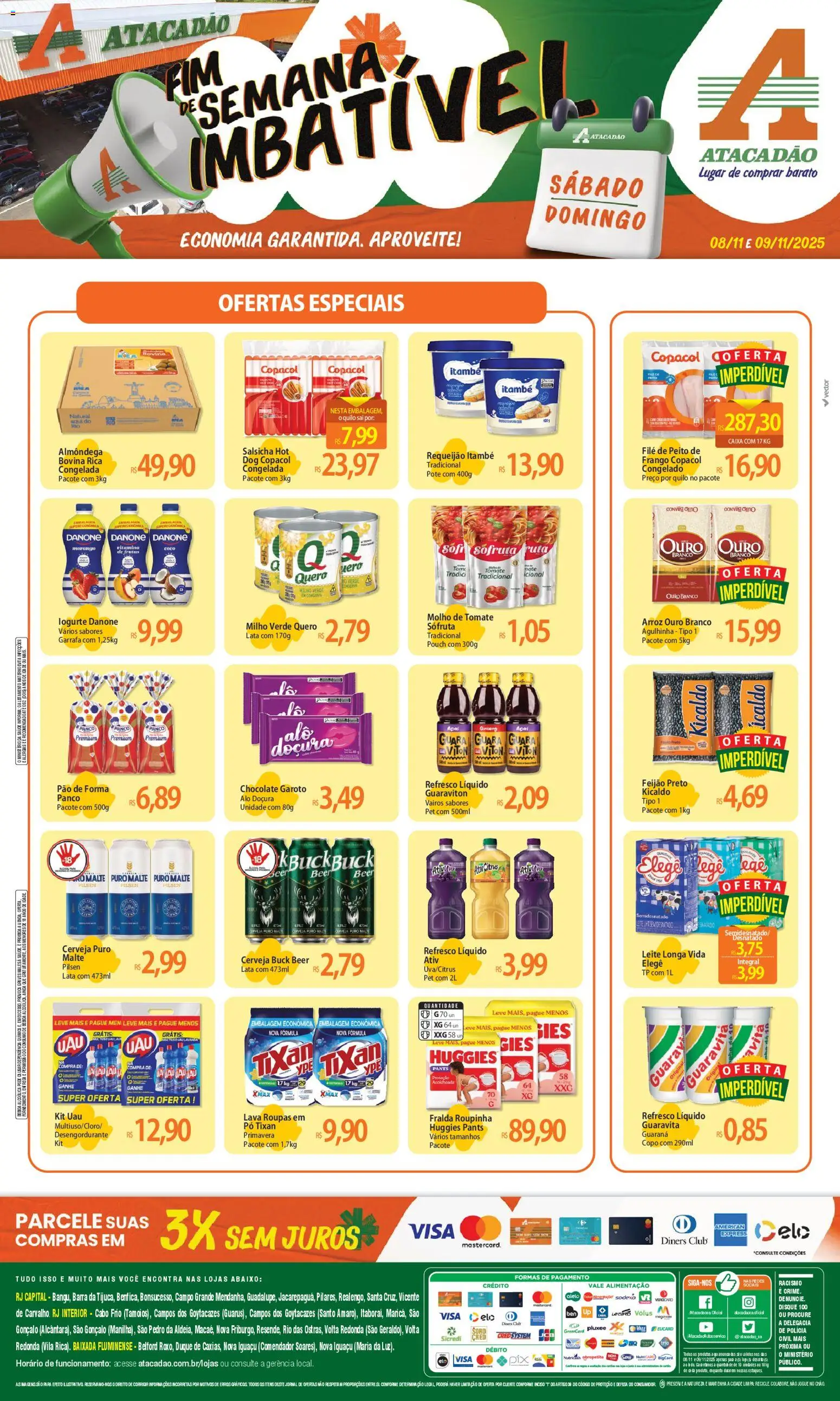 Pré-Visualização do folheto "Ofertas - RJ" da loja Atacadão válido a partir de 08/11/2025