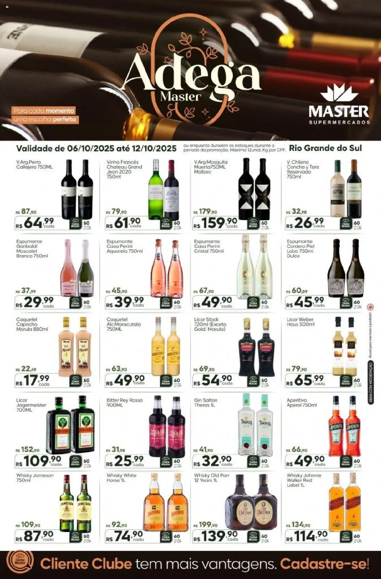 Master folheto "Ofertas Adega" válido a partir de 06/10/2025 - número de página 1