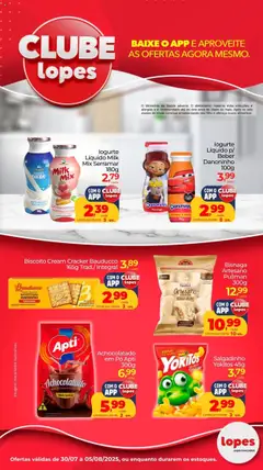 Pré-Visualização do folheto "Ofertas Clube" da loja Lopes Supermercados válido a partir de 30/07/2025