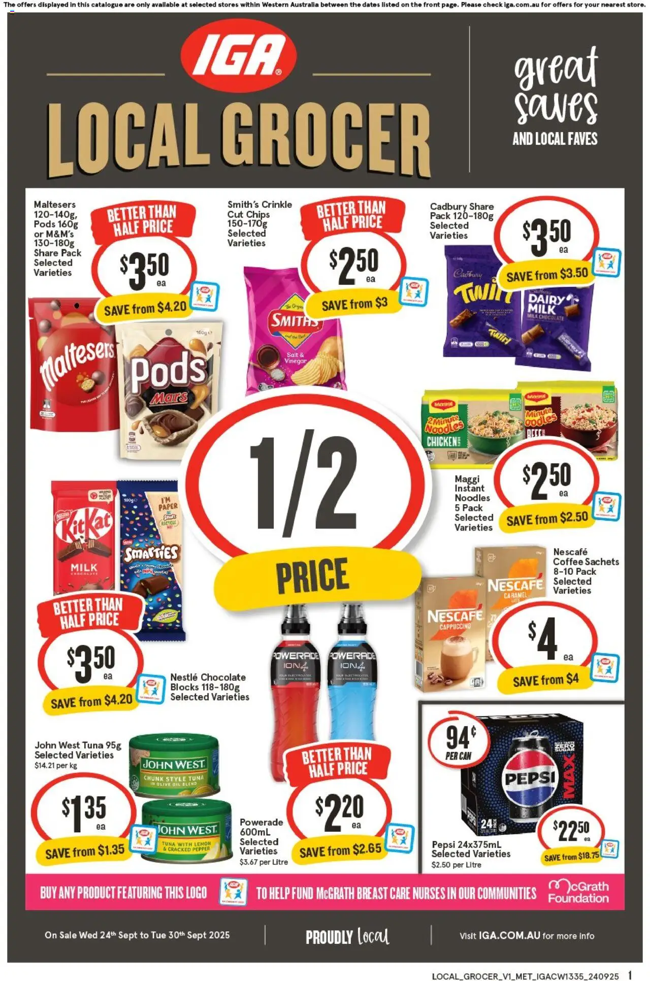 IGA catalogue valid from 24/09/2025 - page 1