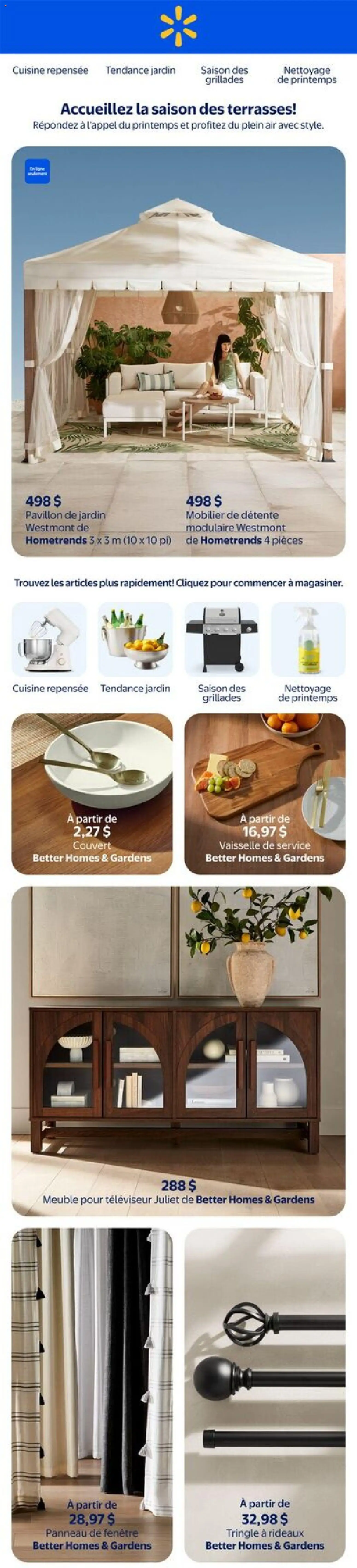 Preview of leaflet Walmart circulaire - Accueillez la saison des terrasses! from shop Walmart is valid from Apr 02, 2026