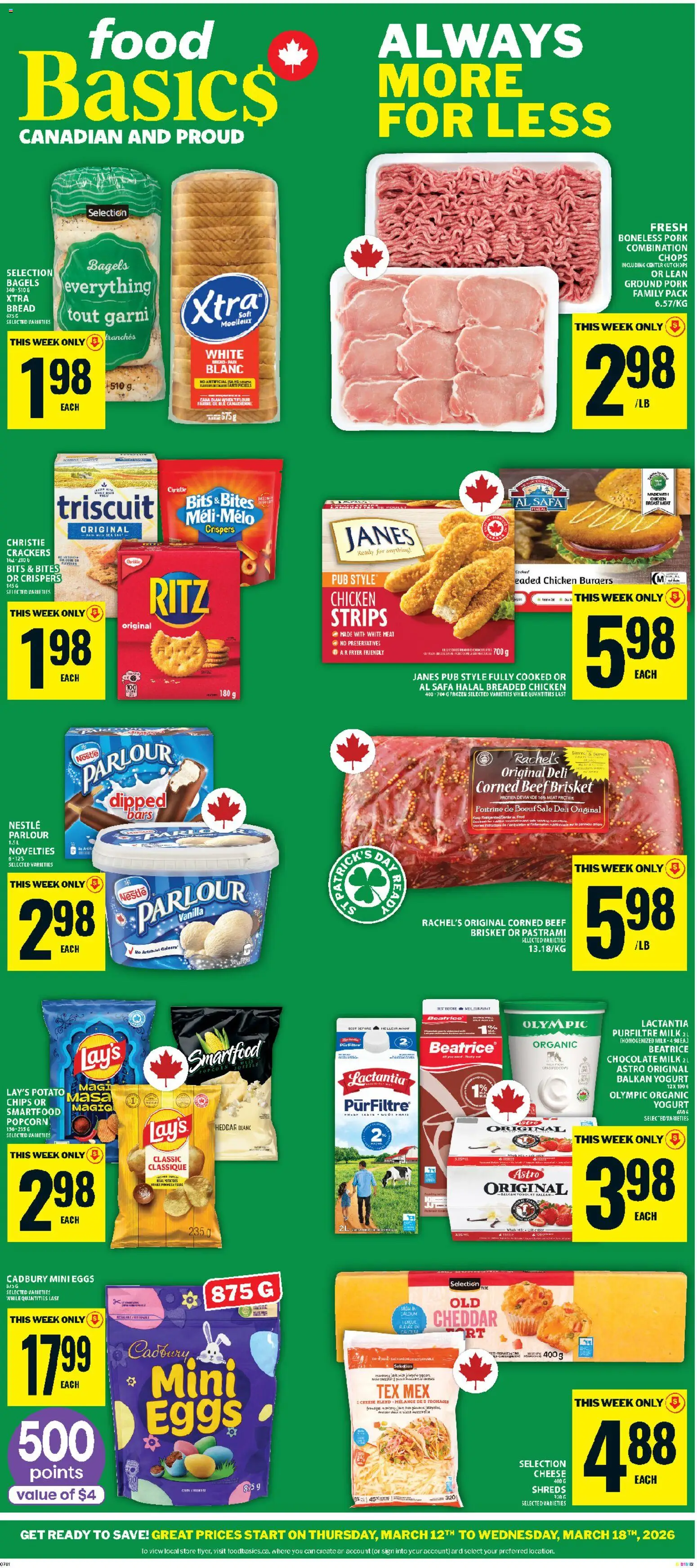 Preview of leaflet Food Basics weekly flyer - Cornwall from shop Food Basics is valid from Mar 12, 2026