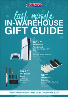 Preview of catalogue Last minute gift guide savings from shop Costco valid 19/12/2025