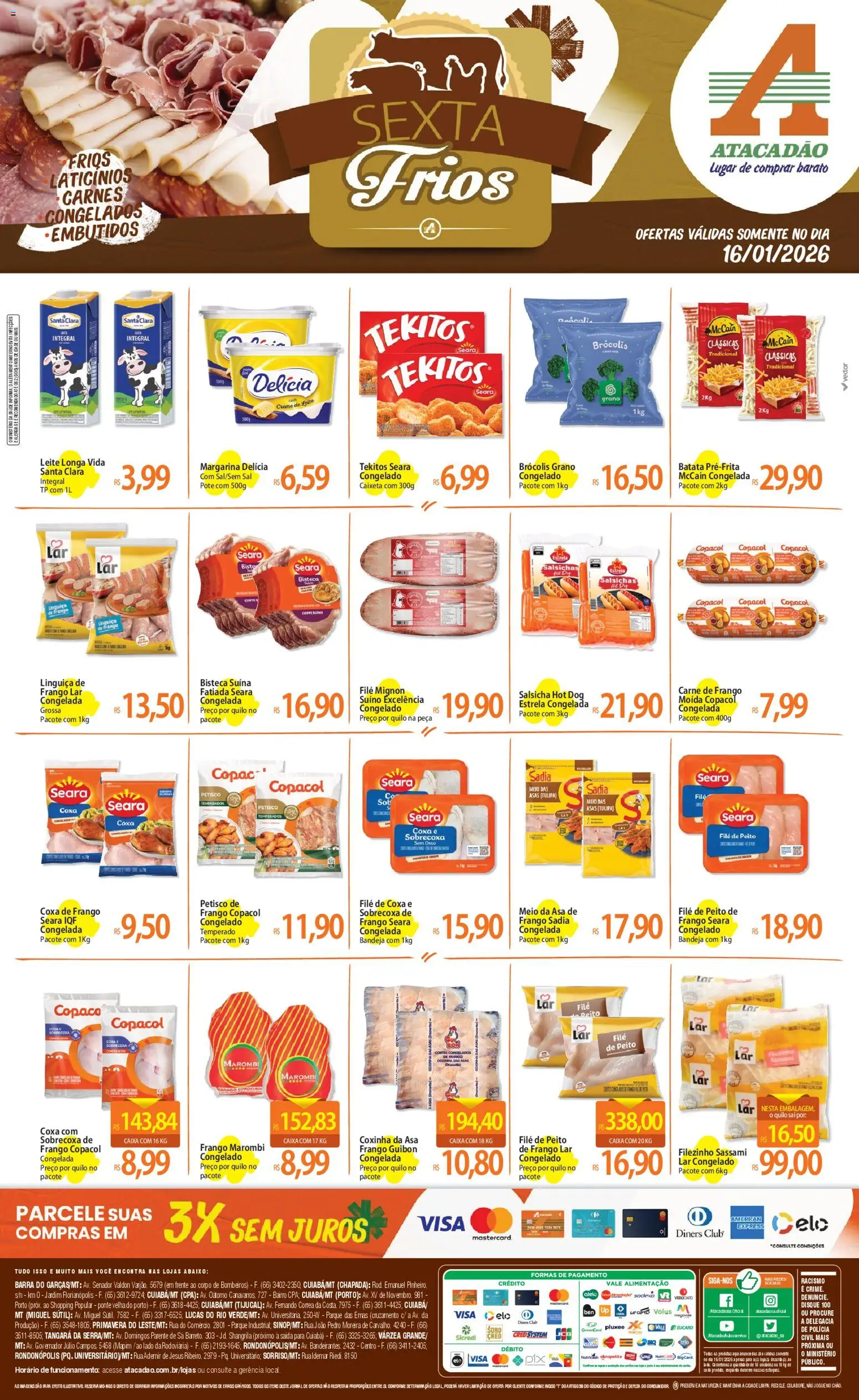 Pré-Visualização do folheto "Ofertas - MT" da loja Atacadão válido a partir de 16/01/2026