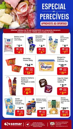 Pré-Visualização do folheto "Ofertas Especial Perecíveis" da loja Semar Supermercado válido a partir de 19/08/2025