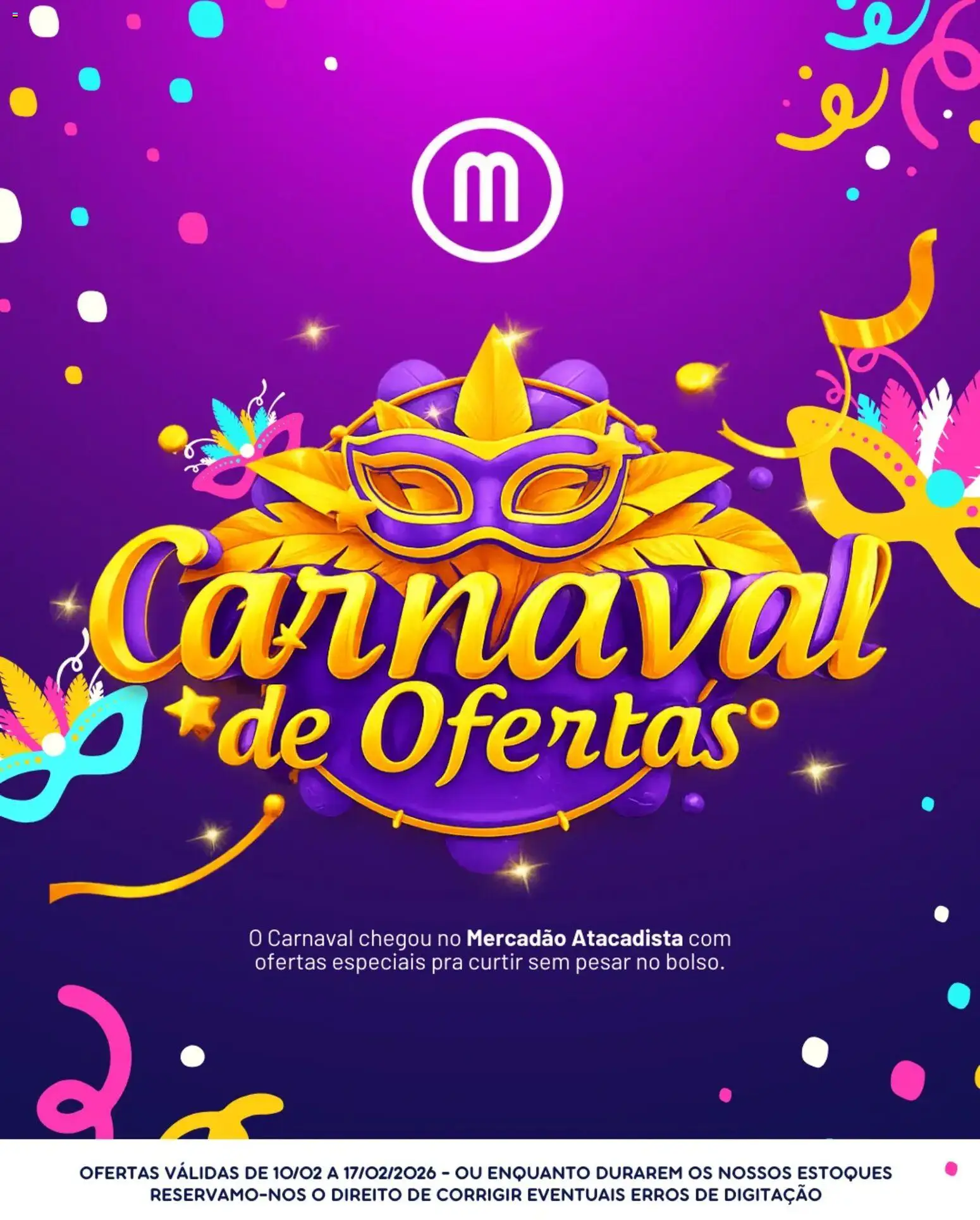Pré-Visualização do folheto "Ofertas Semanal" da loja Mercadão Atacadista válido a partir de 10/02/2026