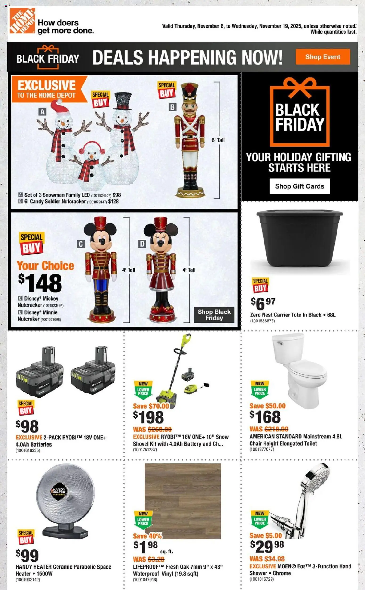 Preview of leaflet Black Friday from shop Home Depot is valid from Nov 06, 2025