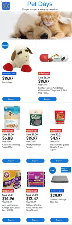 Preview of leaflet Pet Days from shop Walmart is valid from Aug 07, 2025