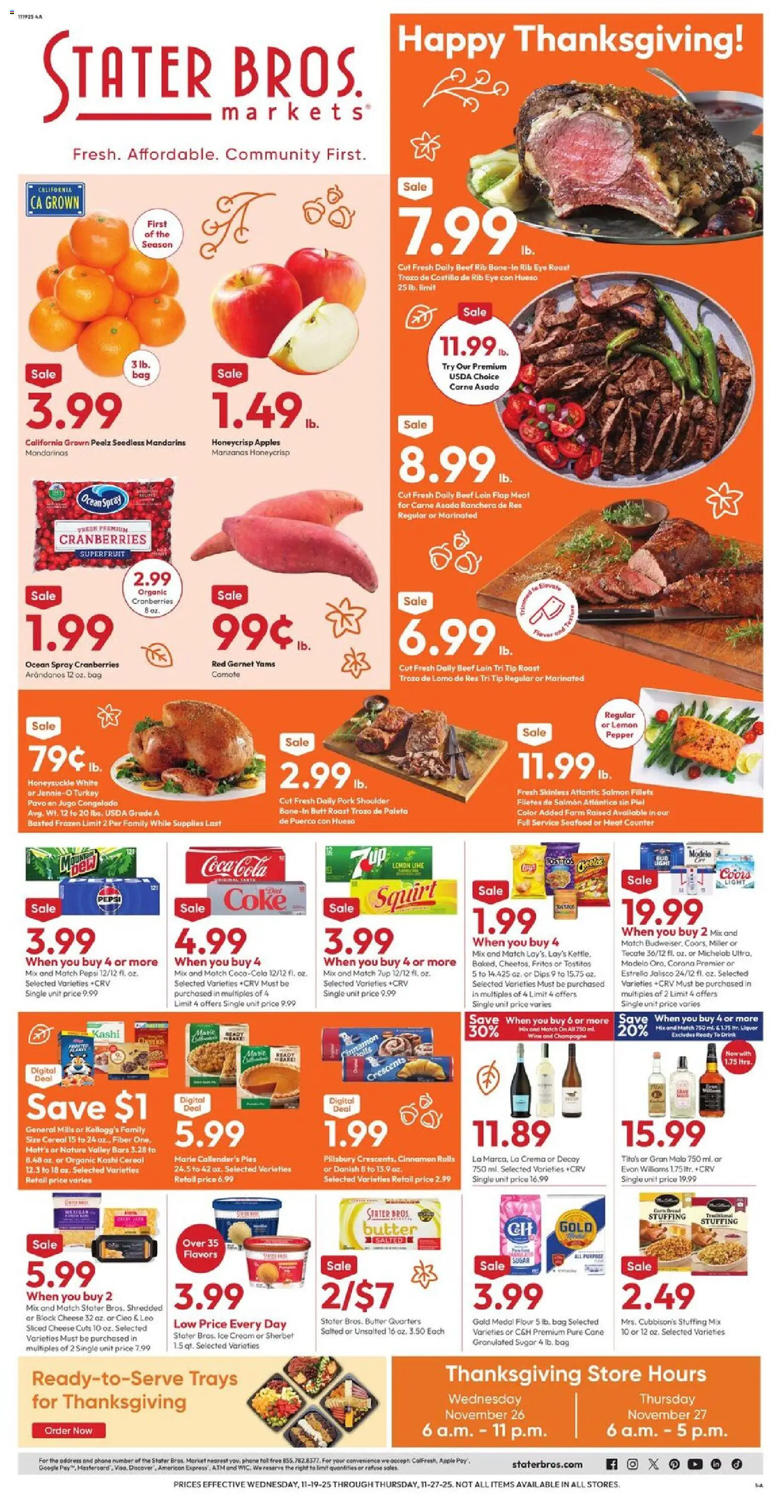 Ad Preview of Stater Bros Weekly Ad from 11/19/2025