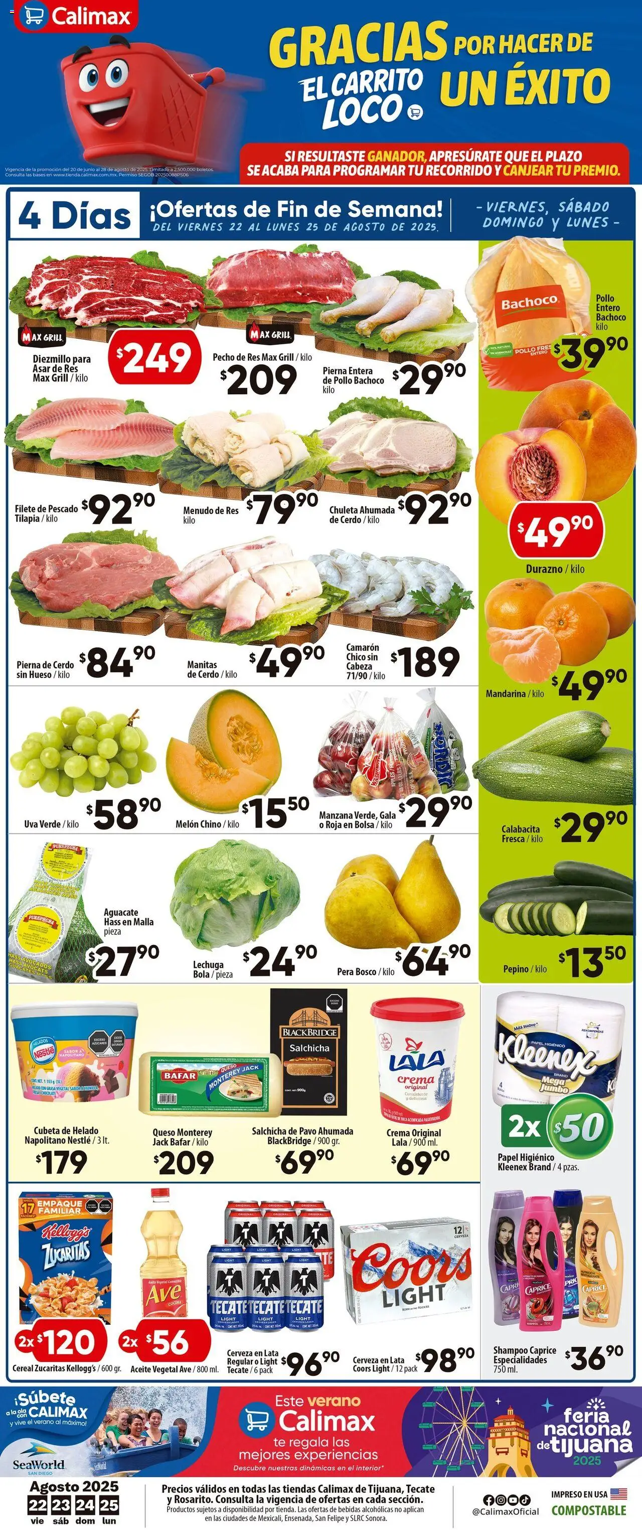 Folleto Rosarito Calimax y sus promociones válidas desde el 22/08/2025 - Número de página 1
