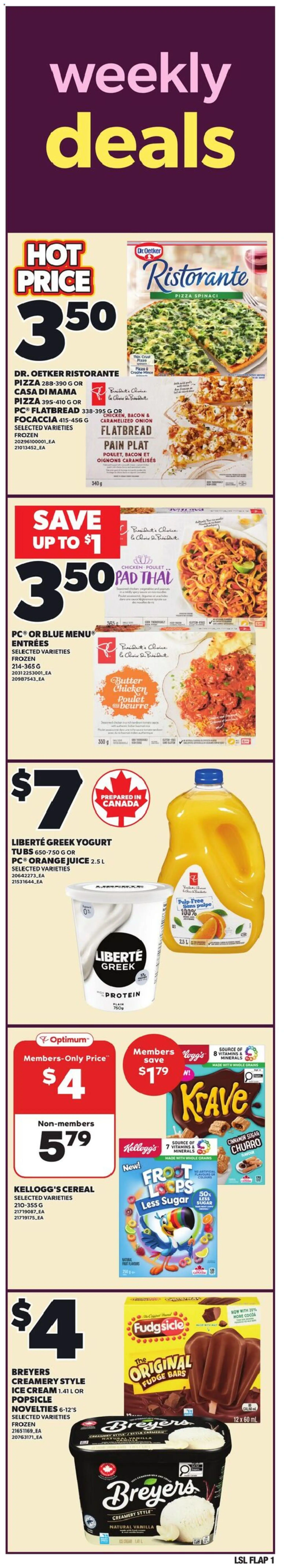 Preview of leaflet Loblaws weekly flyer / circulaire from shop Loblaws is valid from Apr 09, 2026 - Ice, Yogurt, Focaccia, Protein, Popsicle, Onion, Cream, Grains