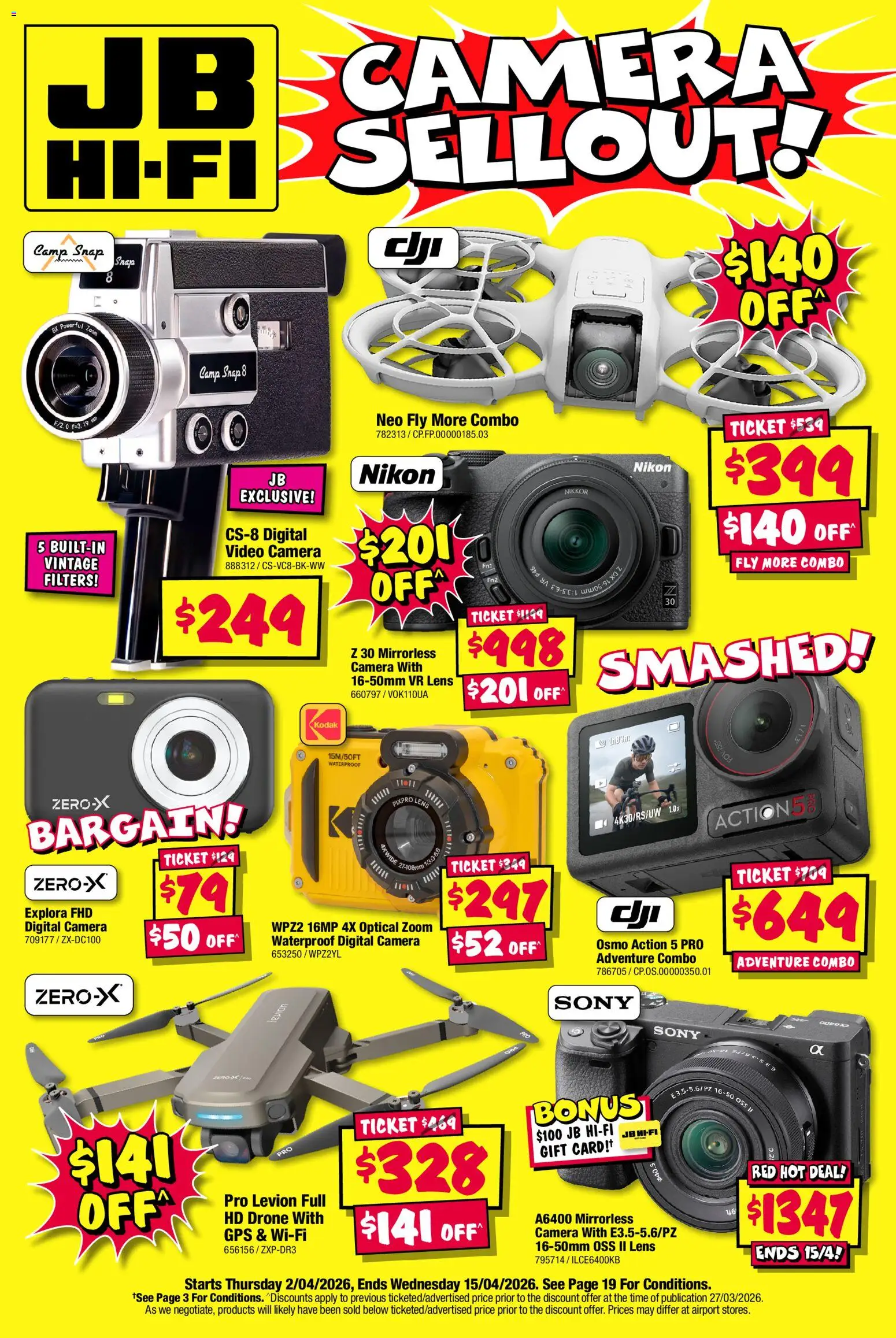Preview of catalogue JB Hi-Fi Camera Sellout from shop JB Hi-Fi valid 02/04/2026