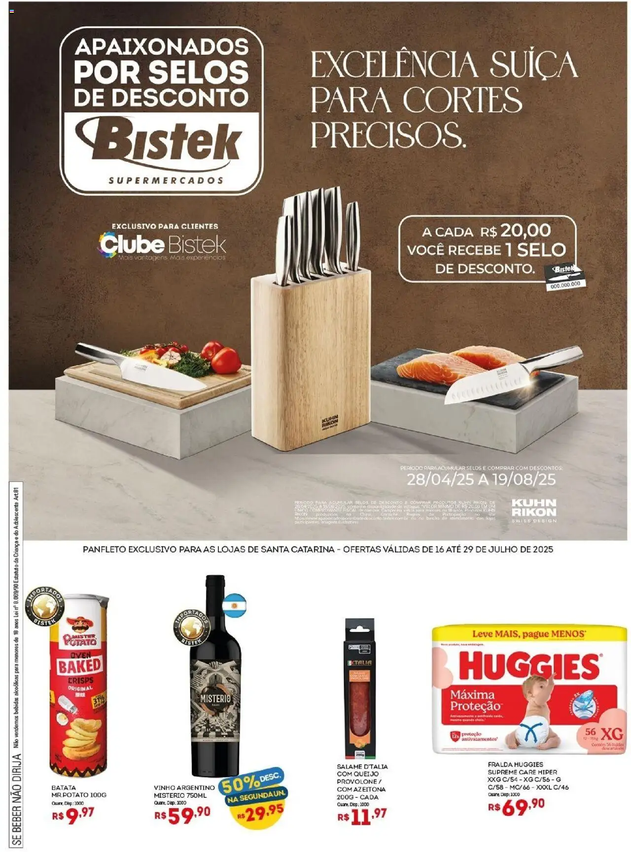 Bistek Supermercados folheto "Ofertas Quinzenal" válido a partir de 16/07/2025 - número de página 1 - Bebidas, Queijo, Salame, Vinho, Provolone, Batata