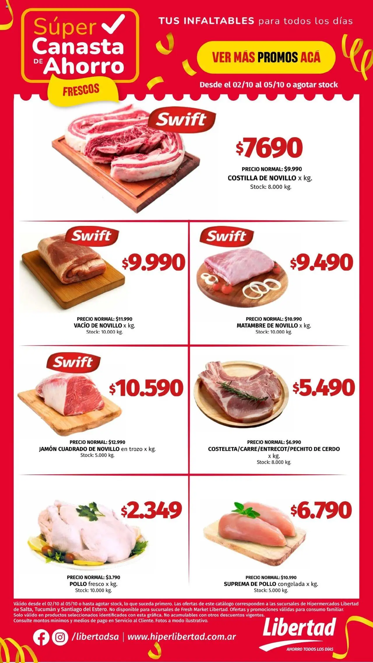Hipermercado Libertad Super Canasta de Ahorro Frescos - NOA del 02/10/2025 Online