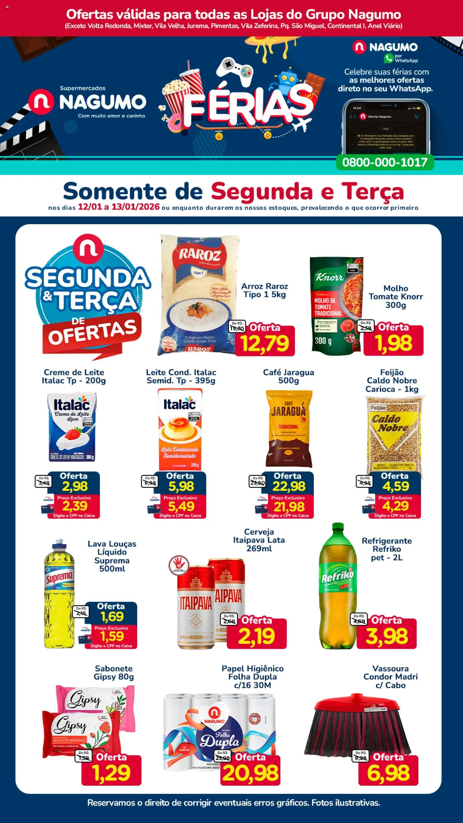 Pré-Visualização do folheto "Ofertas Segunda e Terça" da loja Nagumo válido a partir de 12/01/2026