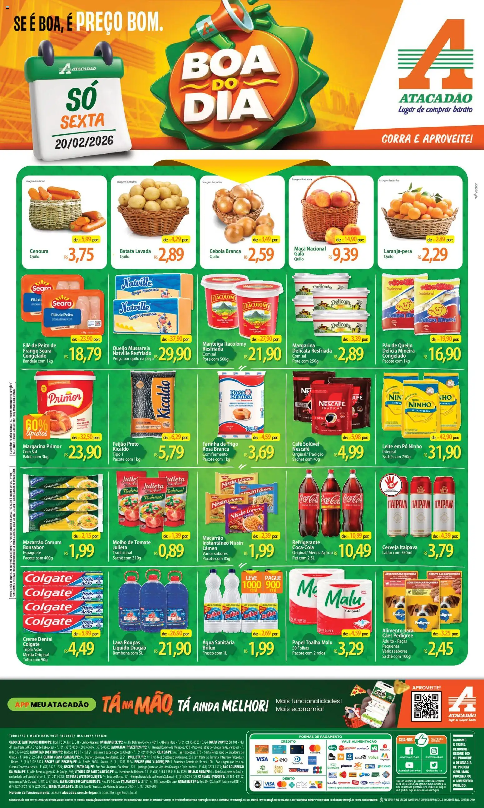 Pré-Visualização do folheto "Ofertas - PE" da loja Atacadão válido a partir de 20/02/2026