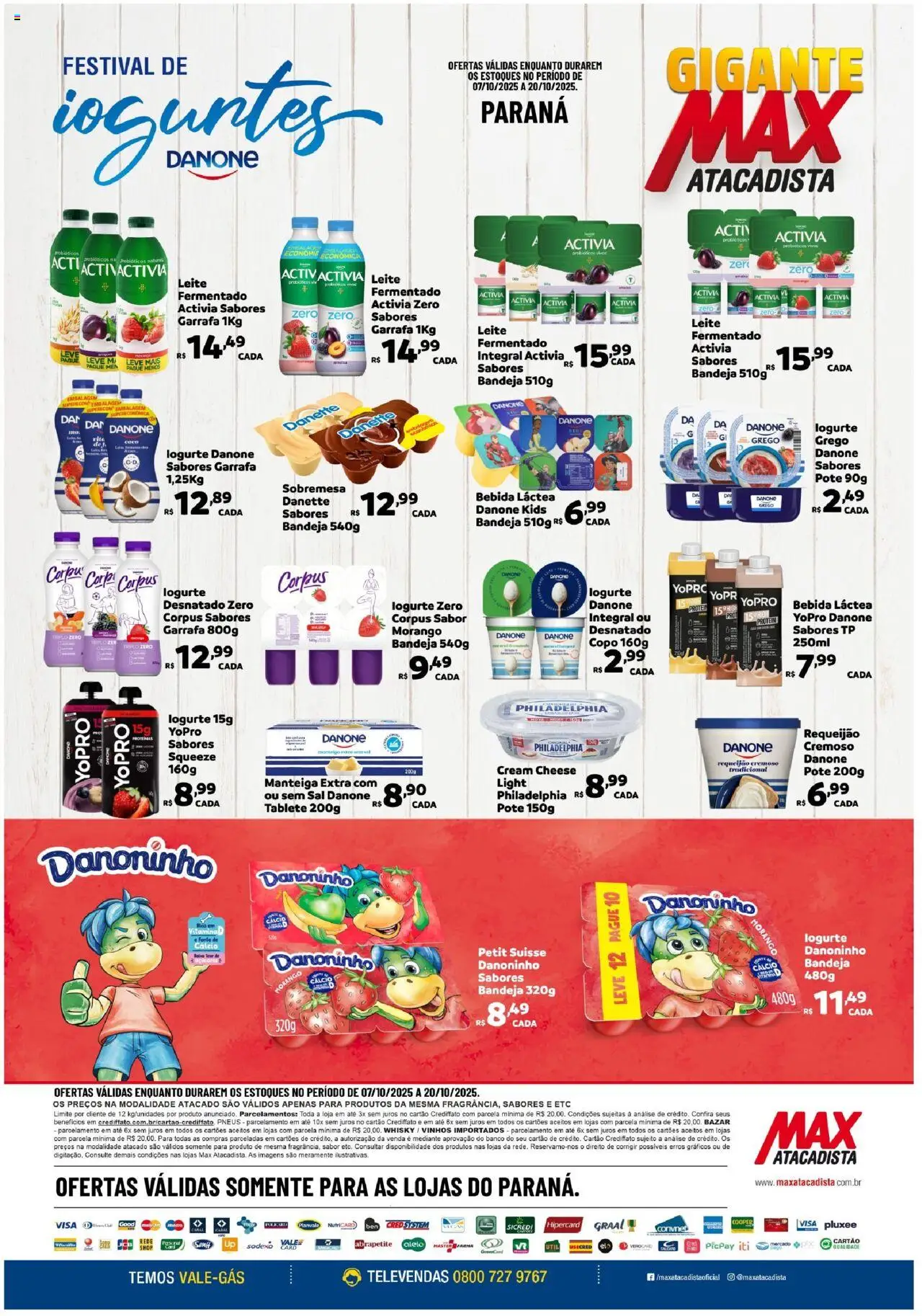 Max Atacadista folheto "Ofertas Festival de Iogurtes" válido a partir de 07/10/2025 - número de página 1