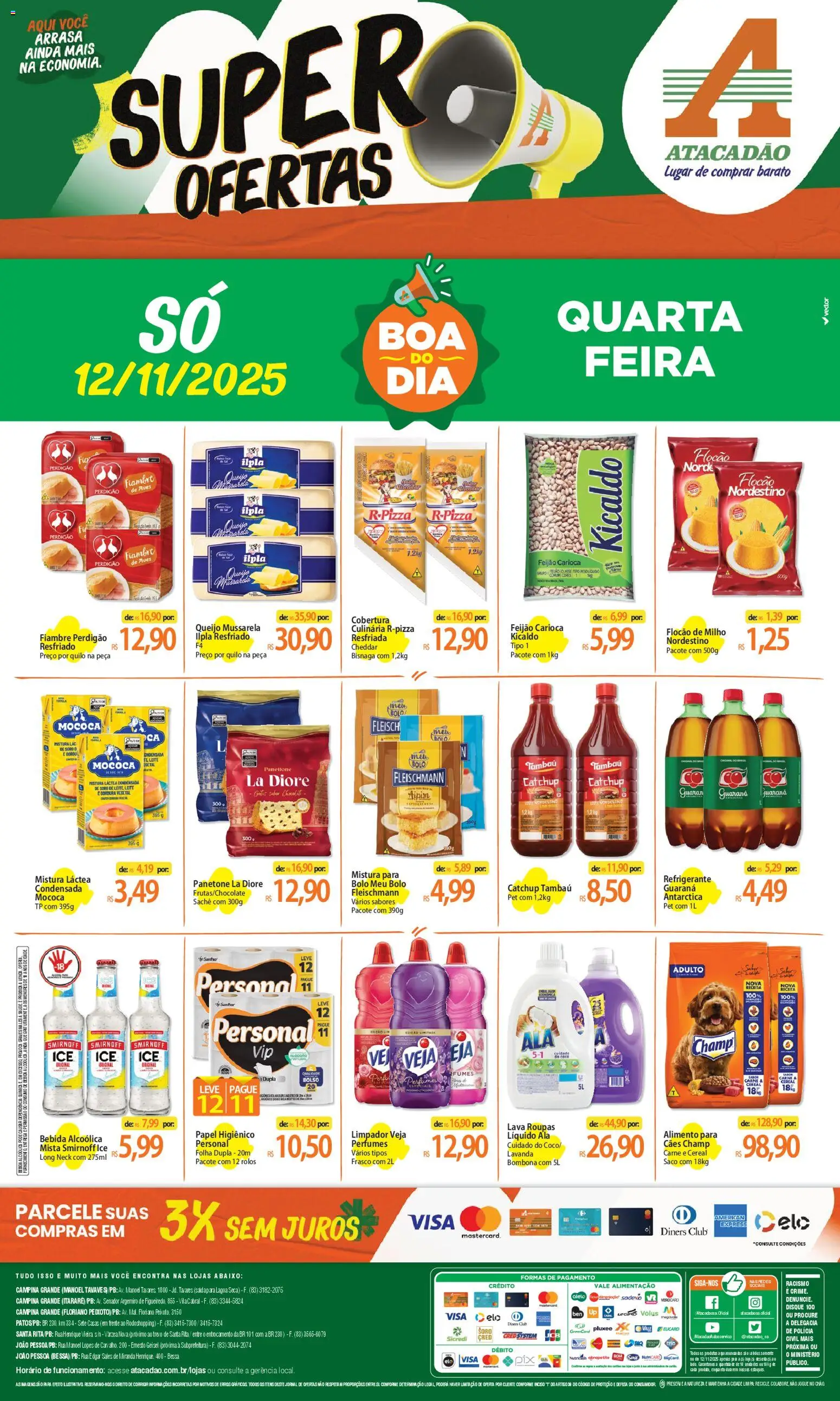 Pré-Visualização do folheto "Ofertas - PB" da loja Atacadão válido a partir de 12/11/2025