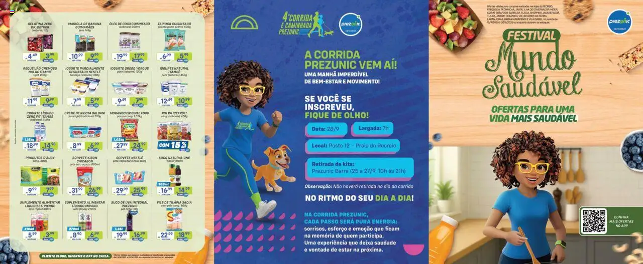 Prezunic folheto "Encarte Festival Mundo Saudável" válido a partir de 15/09/2025 - número de página 1 - Iogurte natural, Tapioca, Óleo, Óleo de coco, Suco, Gelatina, Ricota, Suco natural