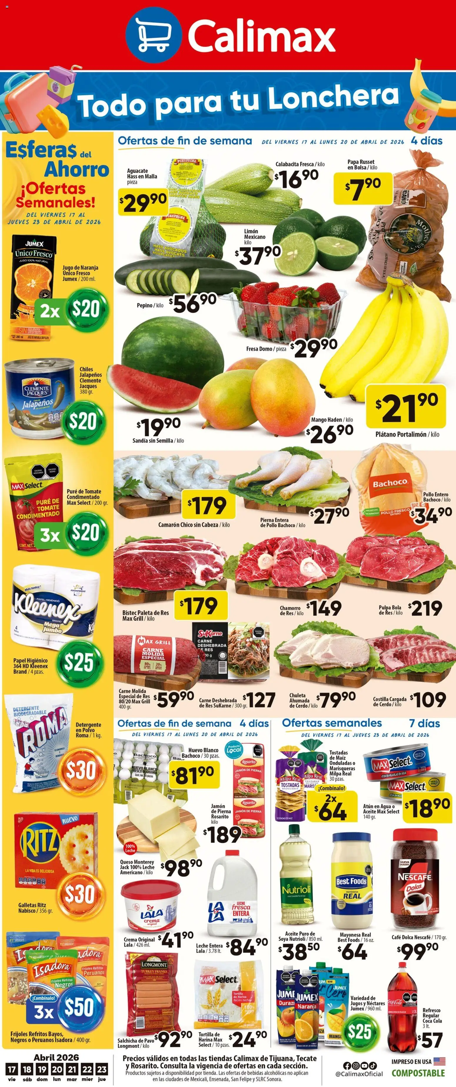 Vista previa las ofertas de la tienda Calimax - Calimax folleto Rosarito desde el 17/04/2026 