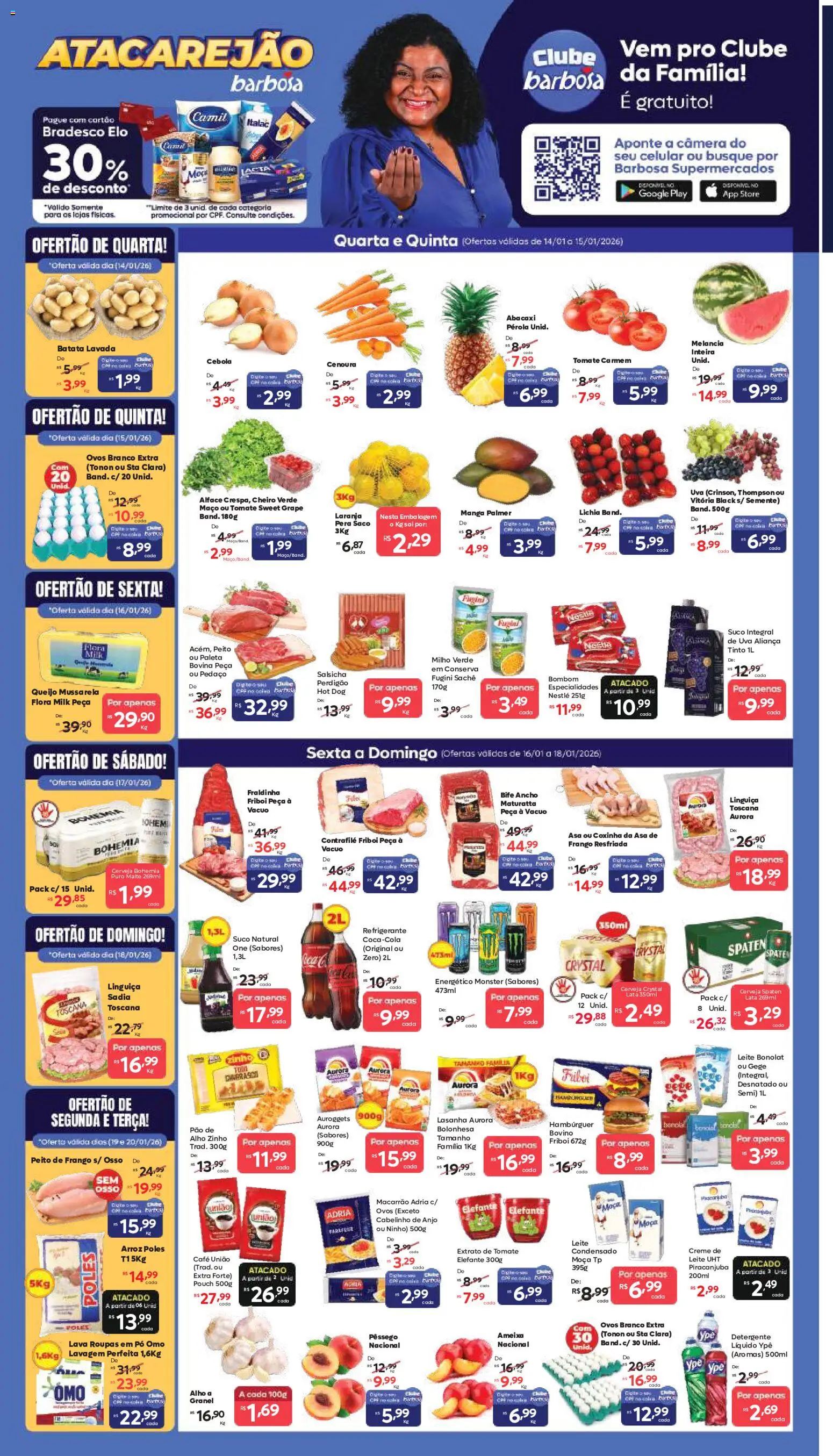 Pré-Visualização do folheto "Ofertas da semana" da loja Barbosa Supermercados válido a partir de 14/01/2026