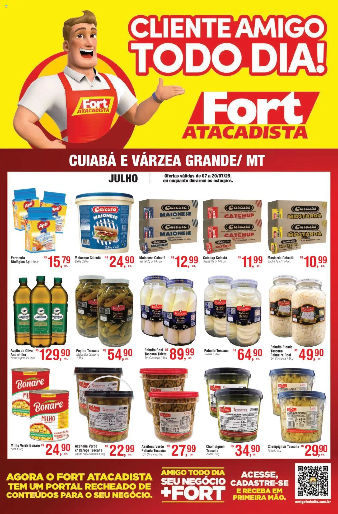 Fort Atacadista folheto "Ofertas Food Service" válido a partir de 07/07/2025 - número de página 1 - Mostarda, Palmito, Pepinos, Champignon, Azeite de oliva, Milho, Azeite, Balde