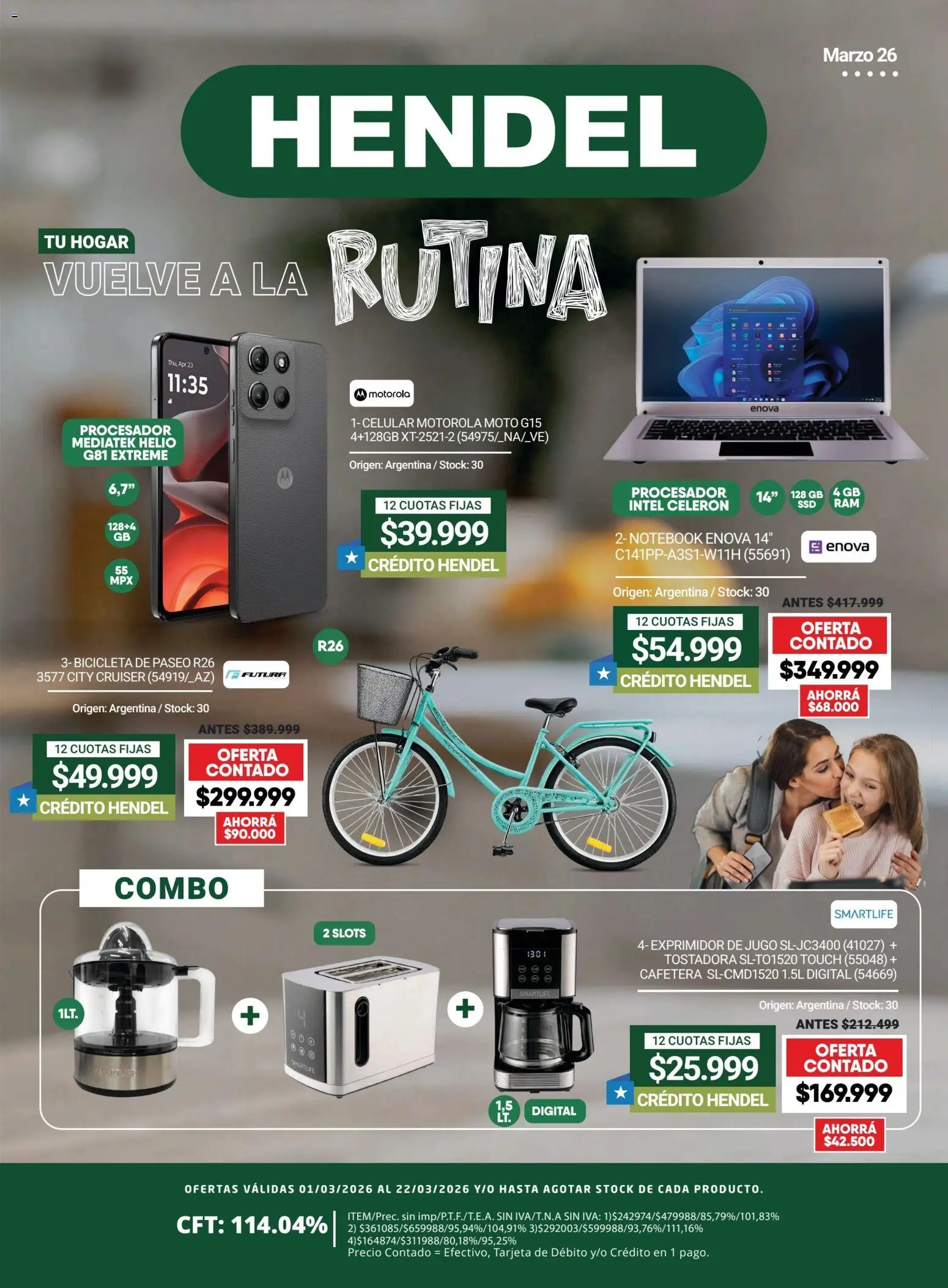 Vista previa del folleto de la tienda Hendel válido desde el 01/03/2026 - Notebook, Cafetera, Tostadora, Jugo, Exprimidor