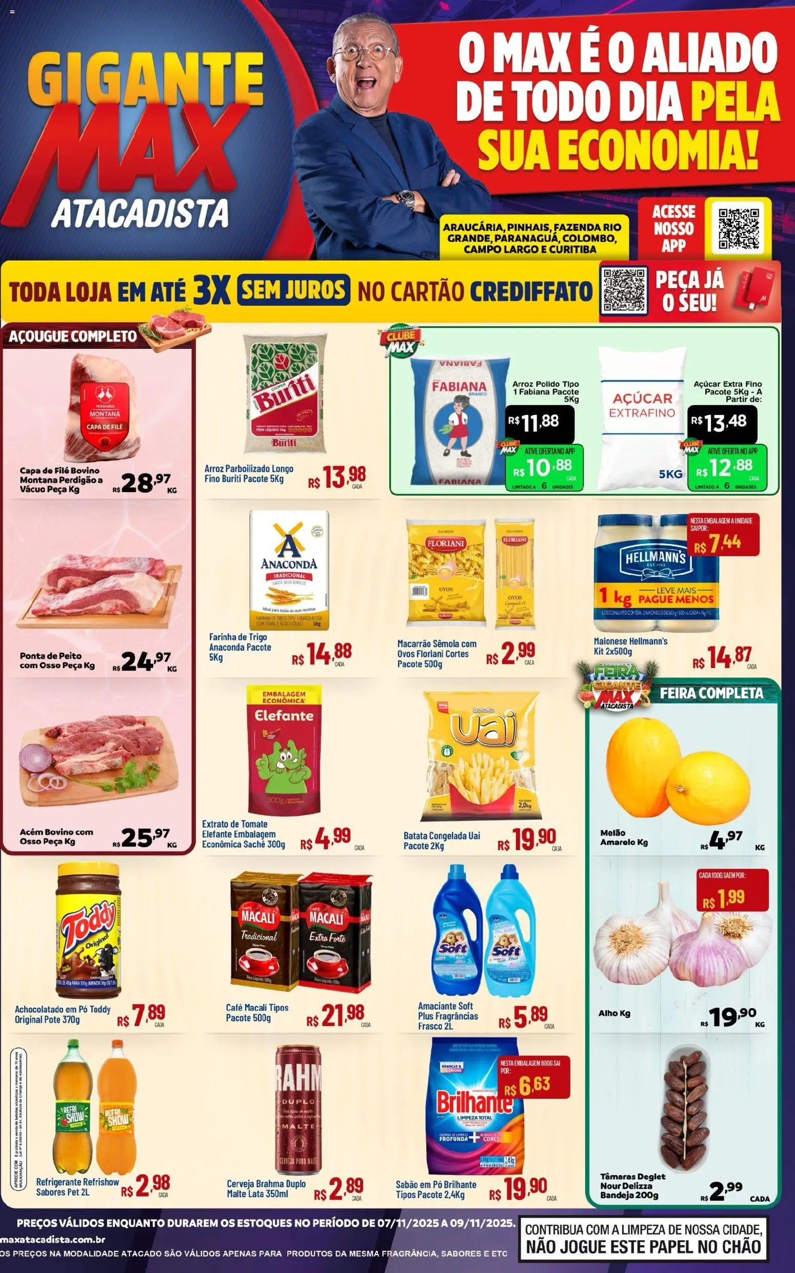 Pré-Visualização do folheto "Ofertas Fim de Semana" da loja Max Atacadista válido a partir de 07/11/2025